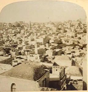 Stereoview Palestine 1897 Jerusalem City of Zion from Northern Wall Underwood 11 - Picture 1 of 3