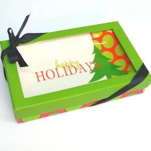 NEW Oak Patch Gifts HAPPY HOLIDAYS DISH Christmas Tidbit Soap Dish Candy Nut + - Imagen 1 de 3
