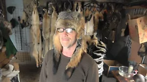 Grey fox fur hat - Picture 1 of 3