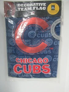 Chicago Cubs Double Sided Decorative Team Flag 12.5" x 18" Suede Glitter NEW - Picture 1 of 5