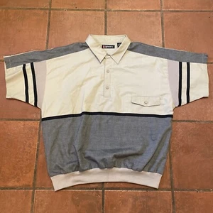 Vintage Imprints Golf Polo Short Sleeve Shirt Blue Tan Cotton Blend Mens Sz 2X - Picture 1 of 8
