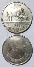 Malawi 20 Tambala 1989-1994  Rare edition ELEPHANT 29mm steel coin km11.2a