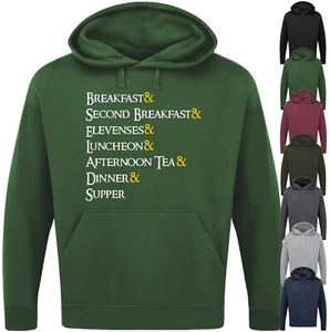 DESAYUNO SEGUNDA SUDADERA CON CAPUCHA DESAYUNO Película Geek Eslogan Broma Nerd Regalo Para Hombres Lotr - Imagen 1 de 17