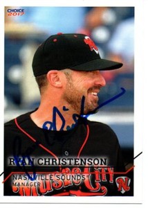 Ryan Christenson 2017 Nashville Sounds Signed Card