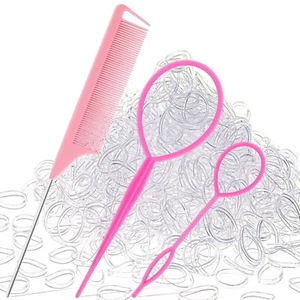 Elastic Hair Rubber Bands 1000pcs Mini Small Clear Ponytail Elastics For Hairs - Picture 1 of 7