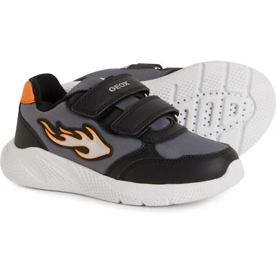 Geox  Black/Orange Non-Tie Sneakers with Flame Sprintye B   Little Boys Size 9 - Image 1 of 4