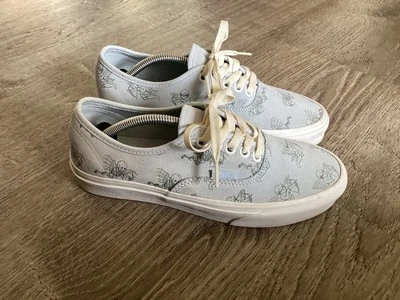 Tênis VANS Feminino Tamanho 8 Sapatos Love You to Death Azul Camurça Cupidos Esqueletos - Imagem 1 de 4