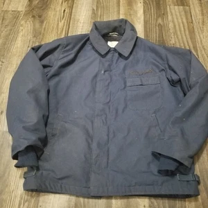 Navy Cold Weather Flame Resistant Fleece Lined Class 1 Deck Jacket Mens Large - Picture 1 of 20