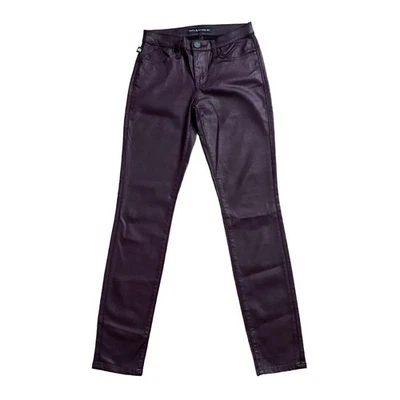 ROCK & REPUBLIC Womens Size 2 Wine Purple Berlin Coated Skinny Pants Jeans - Image 1 of 4
