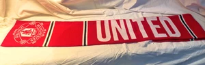Manchester United Red, Black, White knit Scarf 52L + fringex7T soccer/futbol - Picture 1 of 2