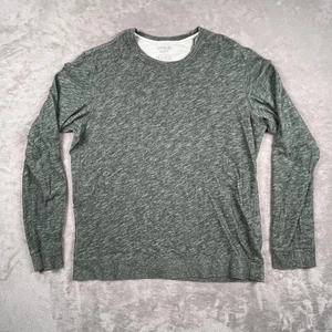 Vince Sweater Mens Large Green Slub Cotton Crewneck Long Sleeve Pullover Knit - Picture 1 of 7