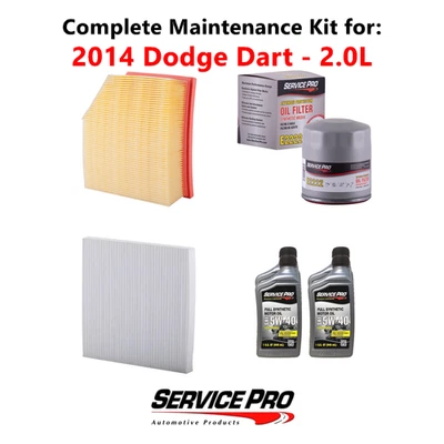 2014 Dodge Dart 2.0L Complete Oil, Air & Cabin Filter Kit (5W-40) Foto 1 de 4