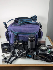 Minolta X-700 MPS 35mm Film Camera BUNDLE: Working Lenses, Flash, FIlters, Film - Picture 1 of 23