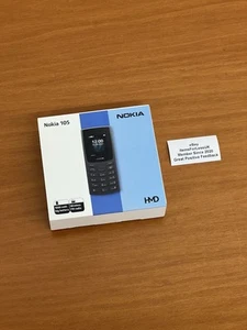 NEW SEALED Nokia 105 Dual Sim 2023 Charcoal 2G Unlocked 1.8” Simple Button Phone - Afbeelding 1 van 16