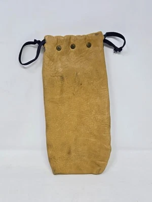 Vintage Real Leather Pouch with Drawstring Handmade - Image 1 of 4