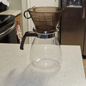 Jarra de vidrio marcador de café con cono de 6 tazas Melitta Pour-Over Brewer vintage con tapa - Imagen 1 de 13