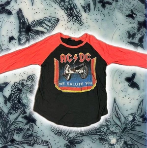 AC/DC Raglan Sleeve Cut-and-Sew Van T Vintage Vintage Quarter Sleeve - Picture 1 of 3