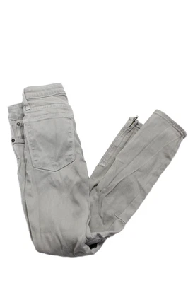 Jeans Helmut feminino algodão com zíper ponto no tornozelo detalhado perna skinny cinza tamanho 24 - Imagem 1 de 4