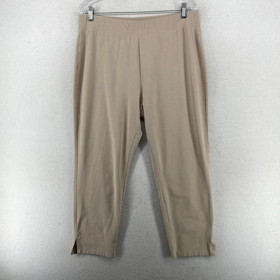 Pantalones EILEEN FISHER L Lavables Elastizados Crepé Elásticos Ajustados Beige EE. UU. Foto 1 de 4