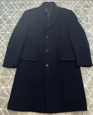 Hammersley Wool Blend Button Up Long Trench Coat Men’s Large Business Coat - Image 1 of 4