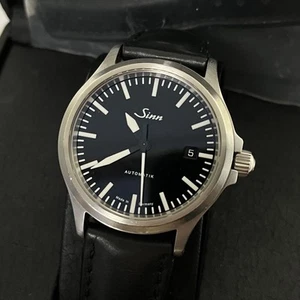 Sinn Rare With Spare Belt 556 Auto Black Dial Date Stainless Men's Wristwatch - Picture 1 of 14