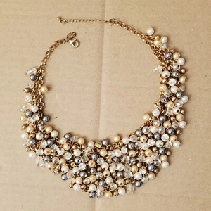 Vintage Charming Charlie Necklace Beads Faux Pearls FashionJewelry. Estate Find - Picture 1 of 18