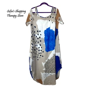 BloomChic Animal Print Pocket Curved Hem Cold shoulder T-Shirt Dress 14 16 1X - Picture 1 of 9