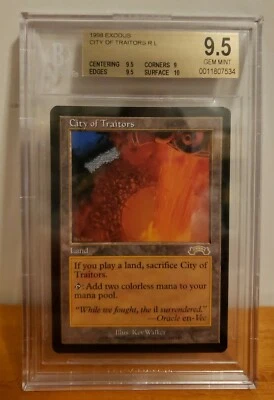 City of Traitors Magic The Gathering MTG Exodus BGS 9.5 Gem Mint w/ 10 subgrade - Image 1 of 2