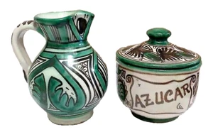 Domingo Punter Teruel Signed Spain Large Creamer Sugar Bowl VG MCM Art Pottery - Picture 1 of 8