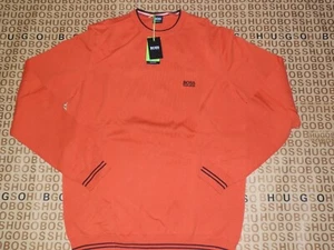 Nuevo Hugo Boss Diseñador Naranja Punto Cárdigan Jersey Traje Jersey Top Grande £119 - Imagen 1 de 7