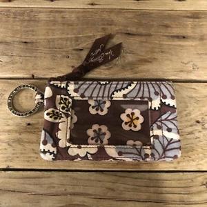Vera Bradley “Slate Blooms” Keychain ID Wallet EUC - Picture 1 of 3