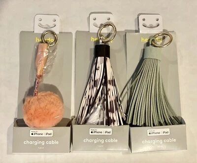 heyday Keychain Charging Cable Made For iPhone New Set Of 3 - Image 1 of 2