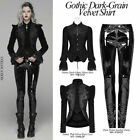 PUNK RAVE Women's Shirts Gothic Velvet Elastic Long Sleeve Fashion Tops Blouse