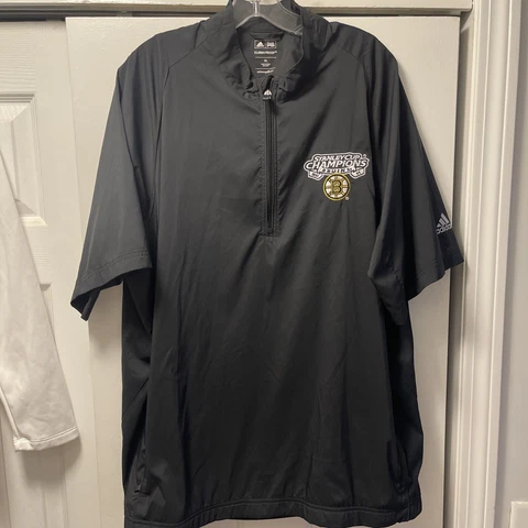 Adidas Boston Bruins Stanley Cup Pullover Windbreaker Short Sleeve Men’s Size XL Cover