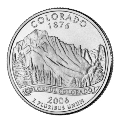 🇺🇸 US Quarter coin 25 cents, Colorful Colorado, Rocky Mountains, 2006 - Image 1 of 2