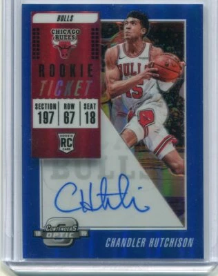 2018-19 Contenders Optic Chandler Hutchison Blue RC Rookie Auto Jersey #'d 15/49 - Image 1 of 2
