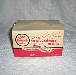 (00) Vintage -36 Steak- und Sandwichmarker aus Holz - selten, mittel & mittel - selten - Bild 1 von 5