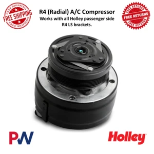 Holley R4 A/C Compressor Radial, Cast Finish, Aluminum For GM Gen III / IV LS - Picture 1 of 9