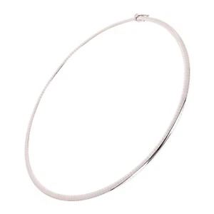 Women's Italian 14k White Gold Solid Omega Necklace Choker 20" 4mm 27.9 grams - Picture 1 of 5