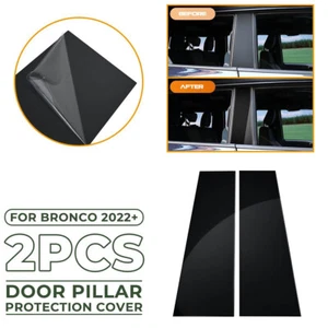 2PCS Glossy Black Window Door Trim Pillar Post Covers for Bronco 4Doors 2021-23 - Foto 1 di 13