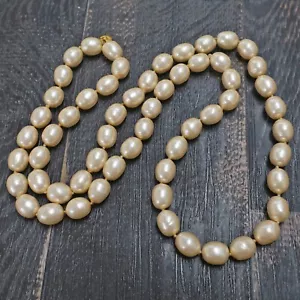 CHANEL CC Vintage Imitation Pearl Long Chain Necklace Pendant #820c Rise-on - Picture 1 of 6