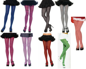 Leg Avenue Nylon Striped Tights Opaque Stockings Dance Intimates 12 Colors 7100