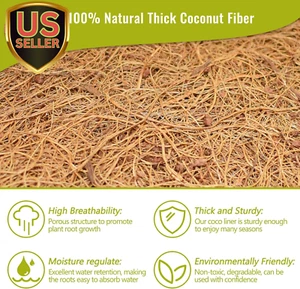 3 Pack 12 Inch Hanging Basket Coco Liners Replacement, 100% Natural round Coc... - Picture 1 of 1