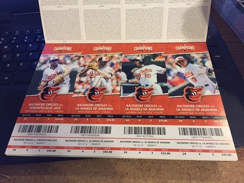 2015 BALTIMORE ORIOLES SEASON TICKET STUB PICK YOUR GAME MACHADO DAVIS JONES Cover