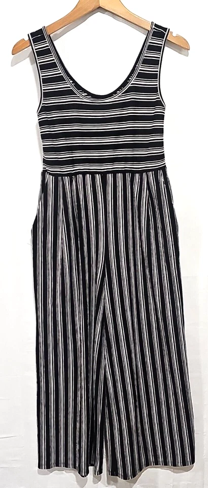 Mono Jolt blanco y negro a rayas sin mangas pierna ancha talla pequeña verano playero Foto 1 de 4