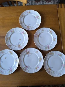 Ch. Ahrenfeldt six assiettes plate porcelaine de Limoges décor floral vers 1900 - Photo 1 sur 23