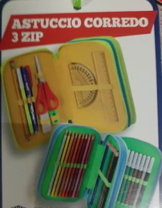ASTUCCIO CORR. 3ZIP CON PENNA FRIXION COMPLETO DI COLORI GITTO VARIE FANTASIE - Foto 1 di 4