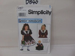 UNCUT SIMPLICITY DAISY KINGDOM PATTERN 8367 GIRL & DOLL DRESS SZ KK 7,8,10,12 - Picture 1 of 3
