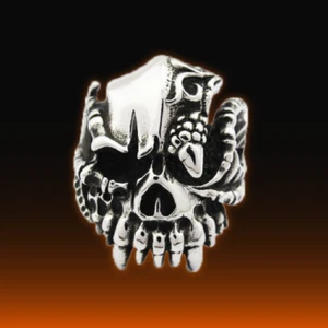 RRJ - Men's 316L Stainless Steel Biker / Punk / Skull Ring Size 8-13