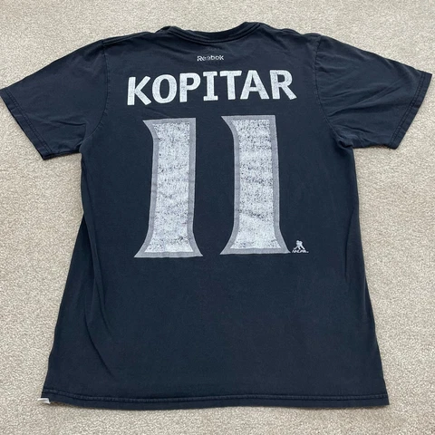 Anze Kopitar Los Angeles Kings T Shirt Men Small Adult Black NHL Hockey Reebok Cover